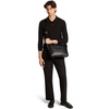 image:imageMichael Kors Mens Nicholas Zip Hobo Crossbody SilverTone HardwarePoly Tan Covered LeatherBlack