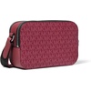 image:imageMichael Kors Unisex Hudson Double Zip Camera BagSilvertone HardwareMk SignatureDeep Red