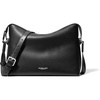 image:imageMichael Kors Mens Nicholas Zip Hobo Crossbody SilverTone HardwarePoly Tan Covered LeatherBlack