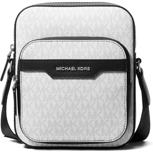 image:imageMichael Kors Mens Hudson Double Zip Mini Flight BagSilver TonehardwareBright White