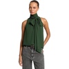 image:imageMichael Kors Womens Sleeveless Scarf TopDark Moss