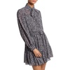image:imageMichael Kors Womens Tie Neck Mini DressBlackWhite