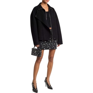 image:imageMichael Kors Womens Doublefaced Wool Moto JacketBlack