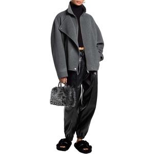 image:imageMichael Kors Womens Doublefaced Wool Moto JacketDerby Heather