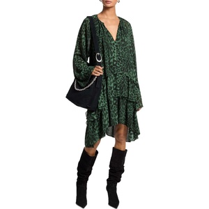 image:imageMichael Kors Womens Long Sleeve High Low Mini DressDark Moss