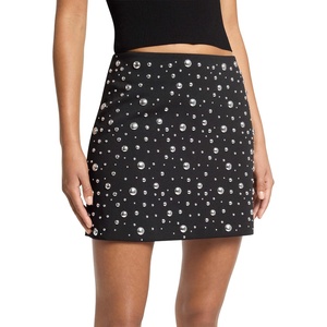 image:imageMichael Kors Womens Studded Aline Mini SkirtBlack