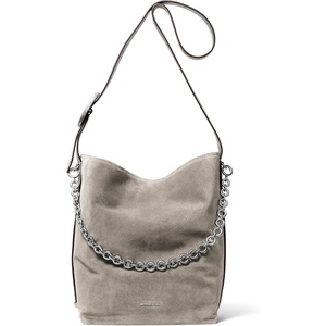 image:imageMichael Kors Womens Nolita Large Bucket Tote BagSilvertone HardwareSuede LeatherHeather Grey