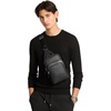 image:imageMichael Kors Mens Hudson Medium Double Zip Sling PackSilvertone HardwareMatte Pebble LeatherBlack