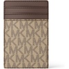 image:imageMichael Kors Mens Hudson Notched Card Case SilverTone HardwareMK SignatureDeep RedHusk Signature