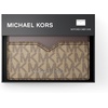 image:imageMichael Kors Mens Hudson Notched Card Case SilverTone HardwareMK SignatureDeep RedHusk Signature