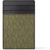 image:imageMichael Kors Mens Hudson Notched Card Case SilverTone HardwareMK SignatureDeep RedPistachio Signature