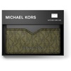 image:imageMichael Kors Mens Hudson Notched Card Case SilverTone HardwareMK SignatureDeep RedPistachio Signature