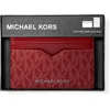 image:imageMichael Kors Mens Hudson Notched Card Case SilverTone HardwareMK SignatureDeep RedSilverTone HardwareMK SignatureDeep Red