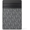 image:imageMichael Kors Mens Hudson Notched Card Case SilverTone HardwareMK SignatureDeep RedStorm Signature