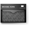 image:imageMichael Kors Mens Hudson Notched Card Case SilverTone HardwareMK SignatureDeep RedStorm Signature
