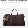 image:imageMichael Kors Mens Nicholas Medium Slouched DuffleGoldTone HardwareSuede LeatherChocolate