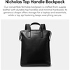 image:imageMichael Kors Mens Nicholas Top Handle Backpack SilverTone HardwarePoly Tan Covered LeatherBlackSilvertone HardwarePoly Tan Covered LeatherBlack