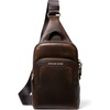 image:imageMichael Kors Mens Hudson Medium Double Zip Sling PackGoldtone HardwareMatte Antico LeatherChocolate