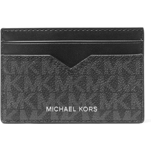 image:imageMichael Kors Mens Hudson Notched Card Case SilverTone HardwareMK SignatureDeep RedBlackBlack Signature