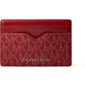 image:imageMichael Kors Mens Hudson Notched Card Case SilverTone HardwareMK SignatureDeep RedSilverTone HardwareMK SignatureDeep Red