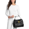 image:imageMichael Kors Womens Hamilton Large Flap Top Handle SatchelGoldtone HardwareTextured LeatherBlack
