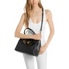 image:imageMichael Kors Womens Hamilton Large Flap Top Handle SatchelGoldtone HardwareTextured LeatherBlack