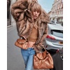 image:imageMichael Kors Womens Hamilton Large Flap Top Handle SatchelGoldtone HardwareTextured LeatherLuggage