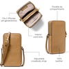 image:imageMichael Kors Womens Jet Set Small Double Zip Phone Crossbody GoldTone HardwarePebble LeatherBurnt Khaki