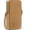 image:imageMichael Kors Womens Jet Set Small Double Zip Phone Crossbody GoldTone HardwarePebble LeatherBurnt Khaki