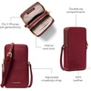 image:imageMichael Kors Womens Jet Set Small Double Zip Phone Crossbody GoldTone HardwarePebble LeatherDeep Red