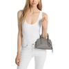 image:imageMichael Kors Womens Shaye Small Dome CrossbodySilvertone HardwareMk SignatureHeather Grey