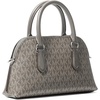 image:imageMichael Kors Womens Shaye Small Dome CrossbodySilvertone HardwareMk SignatureHeather Grey