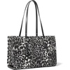 image:imageMichael Kors Womens Zadie Medium Top Zip ToteSilvertone HardwareLeopard Print NylonHeather Grey