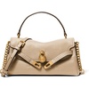 Gold-tone Hardware/Textured Leather/Khaki