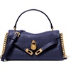 Gold-tone Hardware/Textured Leather/Prussian Blue