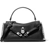 image:imageMichael Kors Womens Hamilton Moderne Extra Small Flap CrossbodySilvertone HardwareEmbossed LeatherBlack