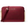 image:imageMichael Kors Womens Jet Set Large Crossbody Bag GoldTone HardwareTextured LeatherDeep Red