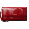 image:imageMichael Kors Womens Jet Set Medium Flap Double Zip Wristlet GoldTone HardwareHaircalfDeep Red