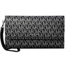 image:imageMichael Kors Womens Jet Set Medium Flap Double Zip Wristlet SilverTone HardwareMK SignatureBlack