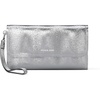 image:imageMichael Kors Womens Jet Set Medium Flap Double Zip Wristlet SilverTone HardwareMetallic HaircalfSilver
