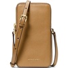 image:imageMichael Kors Womens Jet Set Small Double Zip Phone Crossbody GoldTone HardwarePebble LeatherBurnt Khaki