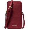 image:imageMichael Kors Womens Jet Set Small Double Zip Phone Crossbody GoldTone HardwarePebble LeatherDeep Red