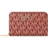 image:imageMichael Kors Womens Jet Set Small Zip Around Card Case GoldTone HardwareMK SignatureDeep Red