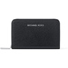 image:imageMichael Kors Womens Jet Set Small Zip Around Card Case SilverTone HardwareHaircalfBlack