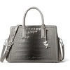 image:imageMichael Kors Womens Laila Medium SatchelSilvertone HardwareEmbossed LeatherHeather Grey