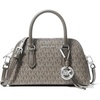 image:imageMichael Kors Womens Shaye Small Dome CrossbodySilvertone HardwareMk SignatureHeather Grey