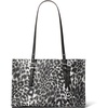 image:imageMichael Kors Womens Zadie Medium Top Zip ToteSilvertone HardwareLeopard Print NylonHeather Grey