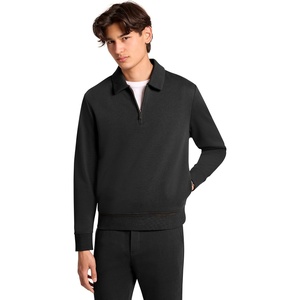 image:imageMichael Kors Mens Brushed Terry Logo Quarter Zip PoloBlack