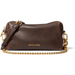 image:imageMichael Kors Womens Bryant Small Soft Crossbody with ChainGoldtone HardwareAntico LeatherChocolate