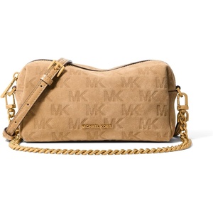 image:imageMichael Kors Womens Bryant Small Soft Crossbody with ChainGoldtone HardwareEmbossed SuedeBurnt Khaki